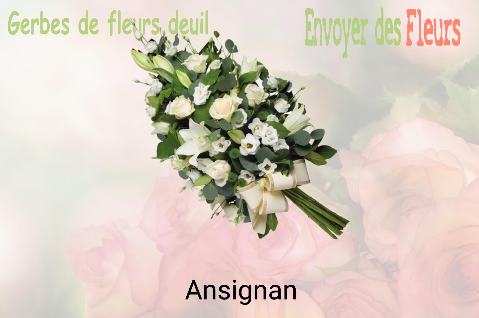 Gerbe de fleurs de deuil livrée à Ansignan